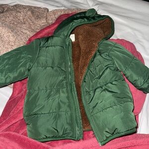 Bear green baby puffer jacket